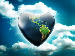 El planeta Tierra con forma de corazn